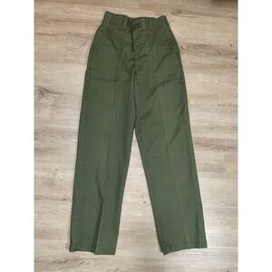 Vintage Olive Green Military High-Waisted Utility Trousers OG-507